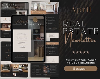 Real Estate April Newsletter | Real Estate Marketing | Realtor Email Marketing | Realtor Newsletter | Canva Template