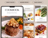 Family Recipe Book Template | Printable Canva Cookbook for Sharing Recipes, Kitchen Keepsakes and Thoughtful Gift Ideas