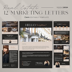 Modelli di lettere per il marketing immobiliare / Lettera per l&#39;agricoltura / Presentazione dell&#39;agente immobiliare / Modello Canva