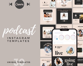 Podcast Instagram Template | Post Template For Podcast | Instagram Templates Canva Editable