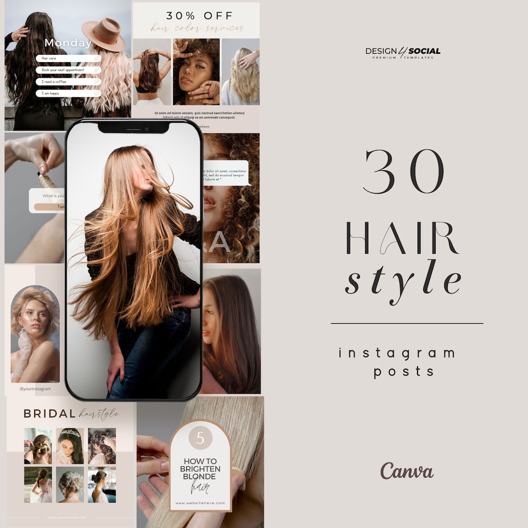 Hair Stylist Instagram Post Templates | Beauty Salon Social Media ...