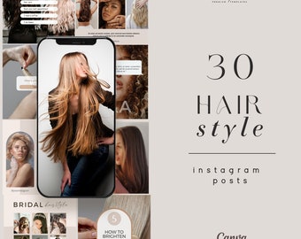 Hair stylist Instagram Post Templates | Beauty Salon Social Media | Hair Care Business Instagram Template | Canva Template