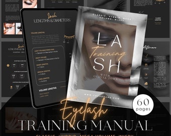 Lash Training Manual | Luxury Hybrid Volume Training | Eyelash Training Guide | Lash Tech Template | Canva Template