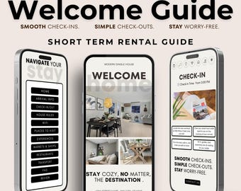 Airbnb Welcome Book Template: Editable Vacation Rental Guest Guide (Canva Editable)