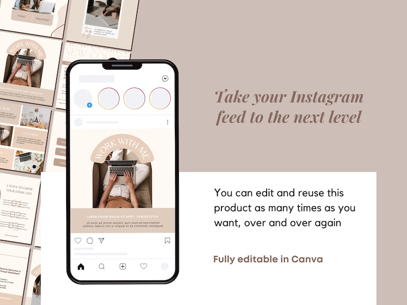 Virtual Assistant Instagram Template Instagram Virtual - Etsy