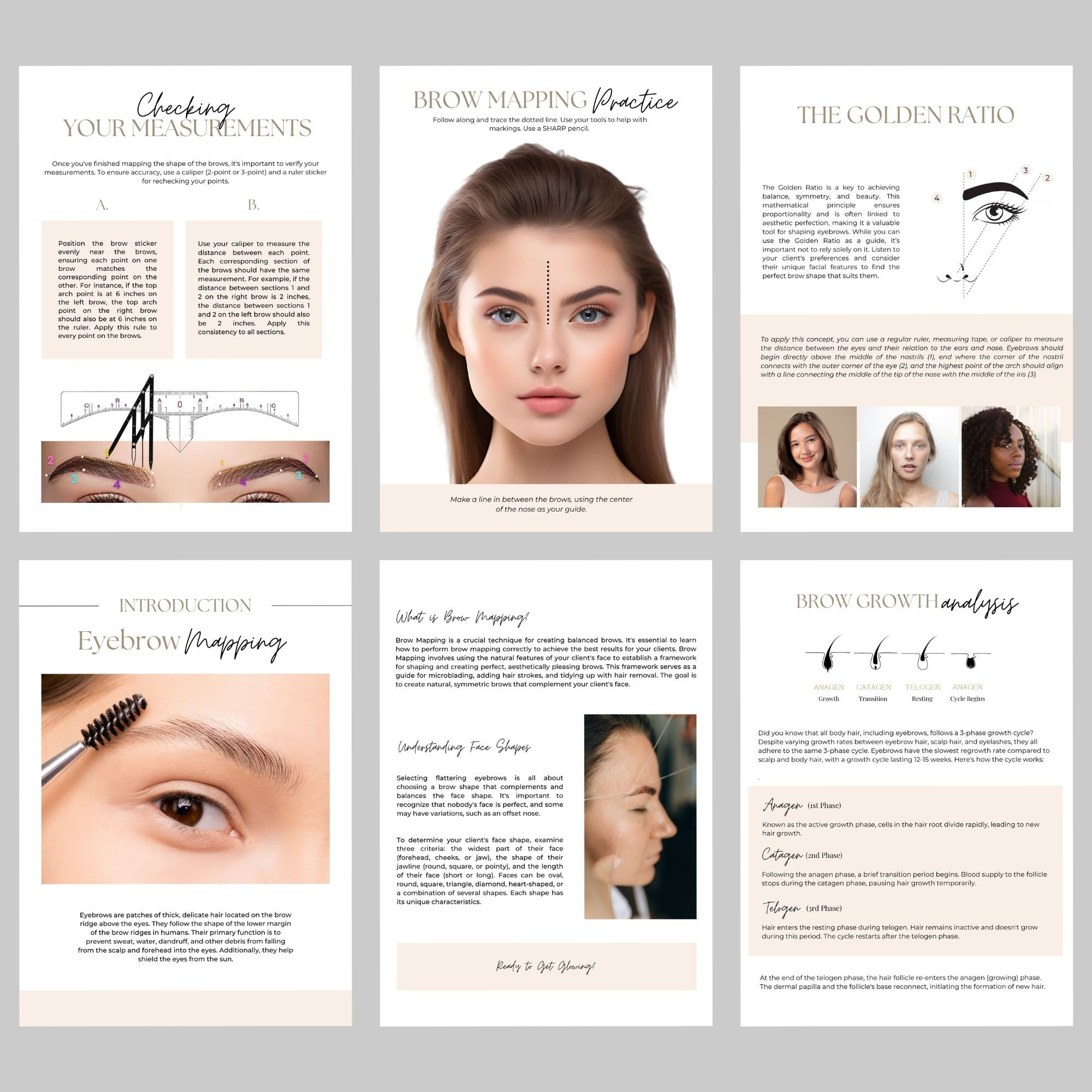 Eyebrow Mapping Editable Tutorial | Brow Training Course | Canva ...