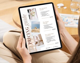 Wedding Photography Pricing List | Wedding Pricing Guide Sheet Template | Photographer Price Guide | Editable Canva