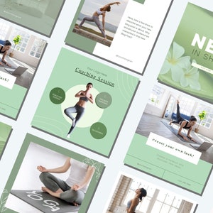 30 Yoga Instagram Templates for Canva | Social Media Templates ...