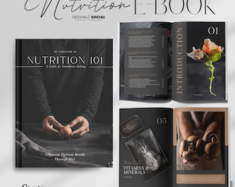 Luxury Nutrition Coach Ebook Template | Health Coach Forms | Lead Magnet | Food Diary | Nutrition Planner | Canva Template