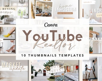 Kit de stratégie de marque pour chaîne YouTube immobilière | Miniatures Youtube | Modèles de toile modifiables