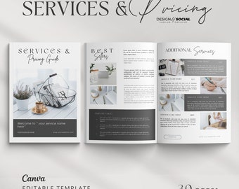 Client Welcome Book | Service Provider | Client Proposal |  Services and Pricing | Canva Template | Ebook Template