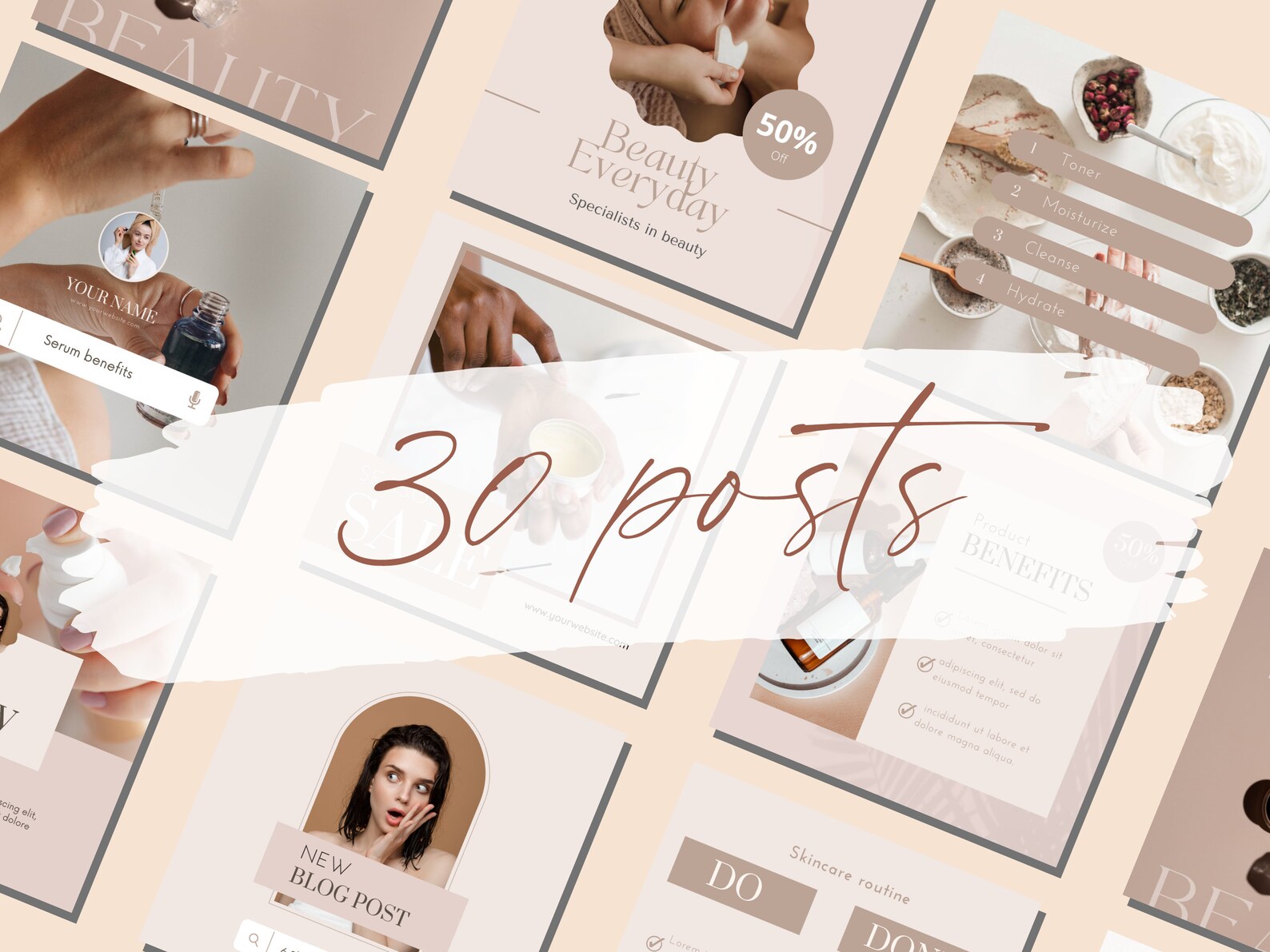 60 Skincare Instagram Templates | Skincare Social Media | Instagram ...