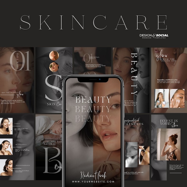 Instagram Story Templates for Skincare | Luxury Beauty Instagram Templates | Esthetician Story Covers | Canva Editable