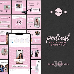 Podcast Instagram Template | Post Template For Podcast | Instagram Templates Canva Editable