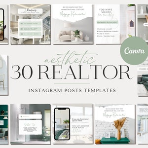 30 modèles de publication Instagram immobilière pour Canva | d'agent immobilier | Modèle de toile Instagram | Modèles de réseaux sociaux