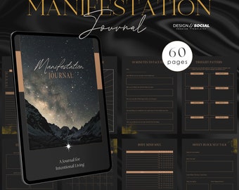 Manifestation Planner | Gratitude Journal | Dream Journal | Law Of Atraction | Vision Board | Canva Template
