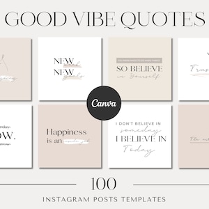 100 modelli di citazioni di Instagram / modelli di citazioni modificabili / citazioni di post di Instagram / modelli di Instagram / Canva modificabile