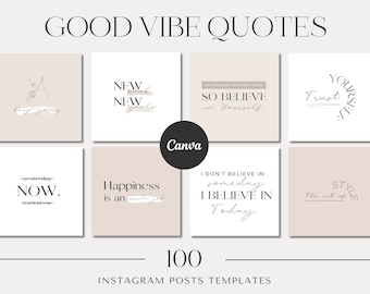 100 Instagram Quotes Template | Editable Quotes Templates | Instagram Post Quotes | Instagram Templates | Canva Editable