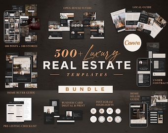 Real Estate Bundle | Real Estate Instagram Templates | Buyer, Seller Real Estate Guide | Realtor Bundle Marketing Kit | Branding Kit