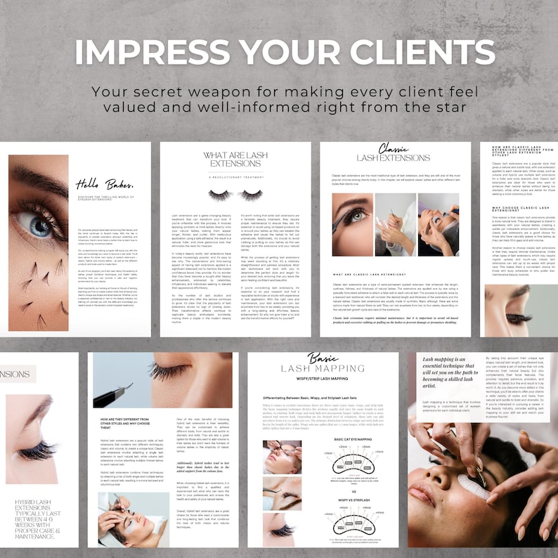 Lash Pages Lash Training Manual | Classic Hybrid Volume Training | Eyelash ...