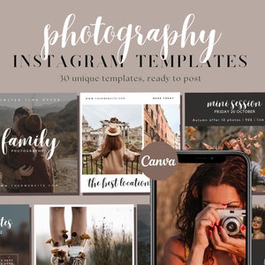 Photographer Instagram Post Templates | Wedding Photography Posts | Social Media Templates Canva Editable