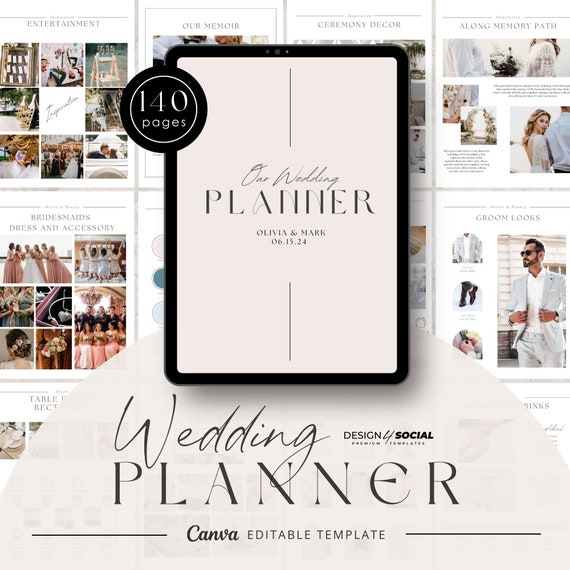 Wedding Planner Printable | Wedding Planning Book | Wedding Itinerary | Canva Template