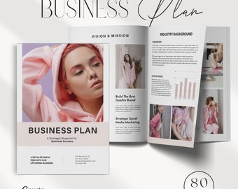 Business Plan Template | Small Business Planner | Start Up Workbook | Canva Template