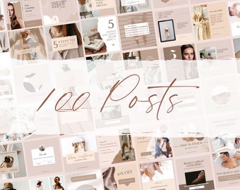 100 Instagram Post Templates | Canva Template | Instagram Engagement | Aesthetic Feed