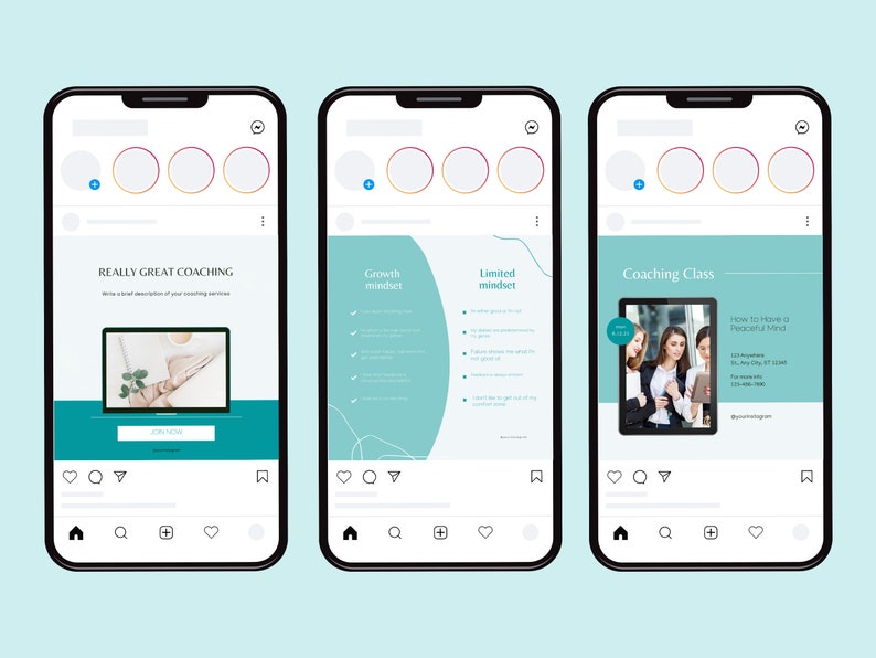 30 Coaching Instagram Post Templates for Canva | Blogger Template| Life ...