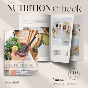 Nutrition Coach Ebook Template | Health Coach Forms | Lead Magnet | Food Diary | Nutrition Planner | Canva Template