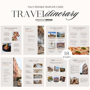 Travel Itinerary Template | Travel Planner | Printable Travel Guide | Digital Template Download