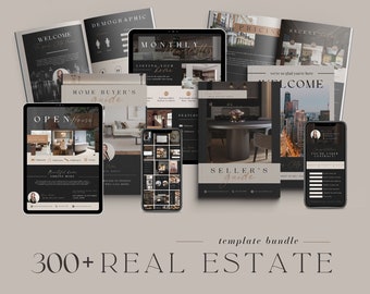 Real Estate Bundle | Real Estate Instagram Templates | Buyer, Seller Real Estate Guide | Realtor Bundle Marketing Kit | Branding Kit