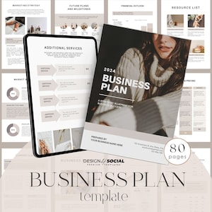 Business Plan Template Printable | Small Business Planner | Start Up Workbook | Canva Template
