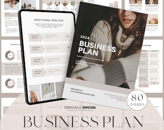 Business Plan Template Printable | Small Business Planner | Start Up Workbook | Canva Template