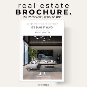 Luxury Real Estate Brochure Template, Modern Property Flyer, Editable Canva Design, Realtor Marketing, Printable A4 Layout