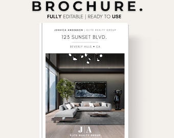 Luxury Real Estate Brochure Template, Modern Property Flyer, Editable Canva Design, Realtor Marketing, Printable A4 Layout