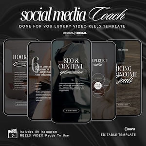 Instagram Video Reels Templates for Coaches, Social Media Managers | Canva Template