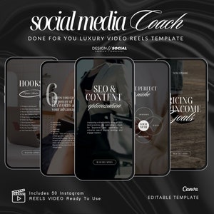 Instagram Video Reels Templates for Coaches, Social Media Managers | Canva Template