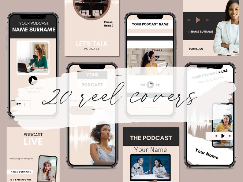Instagram Reel Templates | Podcast Reel Covers | Reel Cover Template Editable in Canva | Reel Template Cover image 8