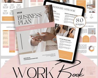 Business Plan Template | Small Business Planner | Minimal Business Plan | Start Up Workbook | Canva Template