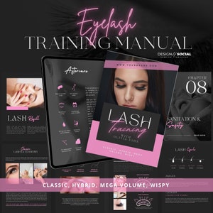 Lash Training Manual | Classic Hybrid Volume Training | Eyelash Training Guide | Lash Tech Template | Canva Template