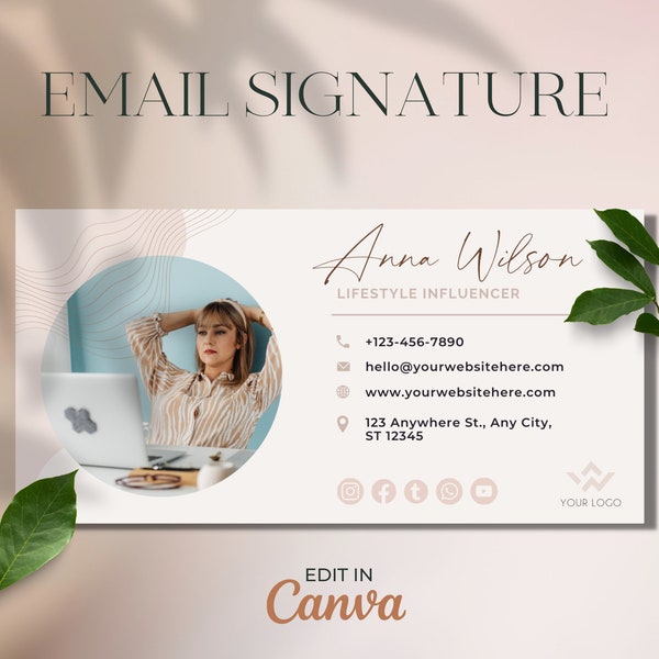 E-Mail Vorlage Canva Editable | E-Mail Signatur Vorlage | Canva Bearbeitbar | Gmail E-Mail-Vorlage