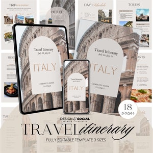 Editable Travel Itinerary Template | Printable Travel Guide | Travel Agent Planner | Trip Itinerary | Holiday Vacation Planner