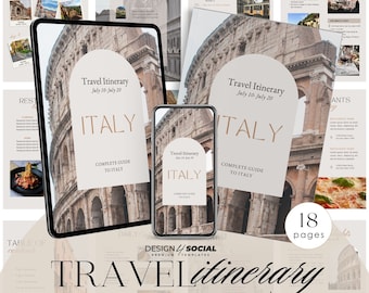 Editable Travel Itinerary Template | Printable Travel Guide | Travel Agent Planner | Trip Itinerary | Holiday Vacation Planner
