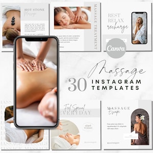 Massage Instagram Template | Therapist Instagram Posts | Spa Canva Template | Instagram Templates