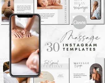 Massage Instagram Template | Therapist Instagram Posts | Spa Canva Template | Instagram Templates