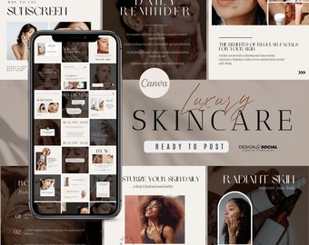 Skincare Instagram Post Templates | Social Media Template for Beauty | Canva Templates | Esthetician Instagram | Spa Instagram