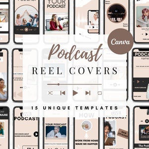 Instagram Reel Templates | Podcast Reel Covers | Reel Cover Template Editable in Canva | Reel Template Cover image 1