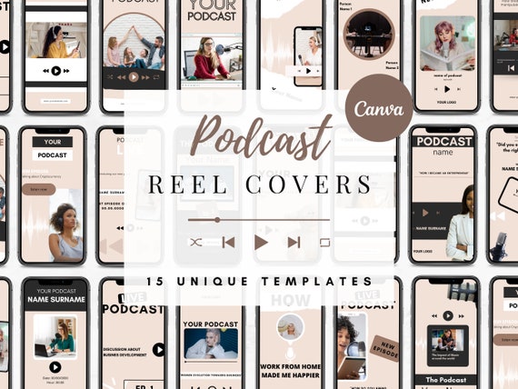 Instagram Reel Templates | Podcast Reel Covers | Reel Cover Template Editable in Canva | Reel Template Cover