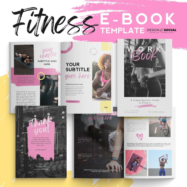 Plantilla de libro electrónico de fitness / Entrenamiento personal / Plan de entrenamiento / Plantilla de comida semanal imagen 1